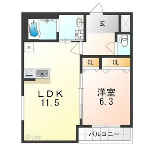 大阪府堺市堺区向陵中町5丁【アパート】の間取り