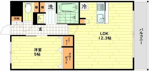 estageo関目高殿【5階】の間取り