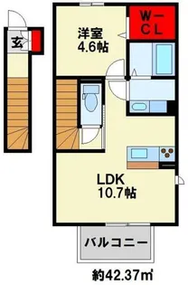 イオメールかんだ A棟【201号室】の間取り