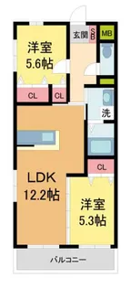 シーサイドヴィラ浜甲子園【2階】の間取り