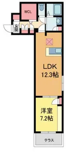 トレノーヴェ夙川【102号室】の間取り