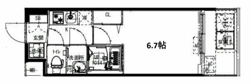Alivis福島海老江【8階】の間取り