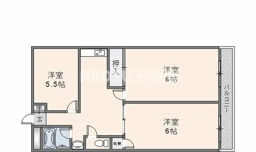 第一高山ハイツ【3階】の間取り