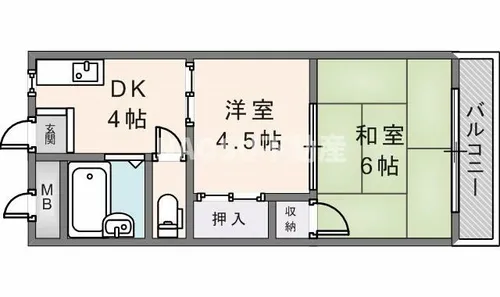 ジュネス石切【302号室】の間取り