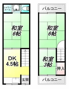 大阪府東大阪市吉松1丁目【一戸建】の間取り