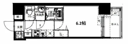 Alivis福島海老江【6階】の間取り