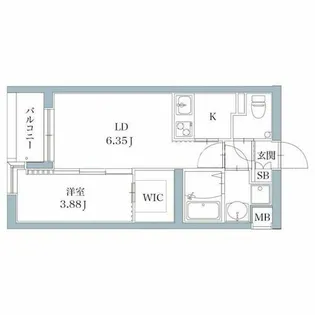 サニークレスト西新【3階】の間取り