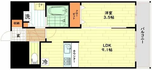 プレサンス塚本ベラビィ【14階】の間取り