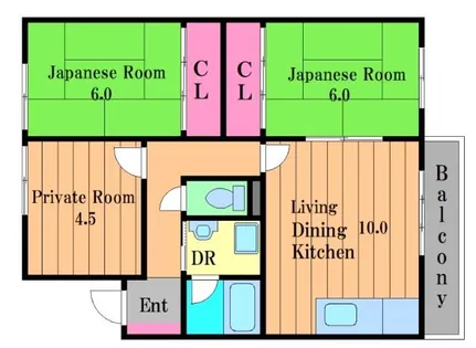 カルムハイツ千代田【4階】の間取り