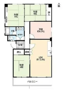 兵庫県姫路市広畑区北河原町【マンション】の間取り