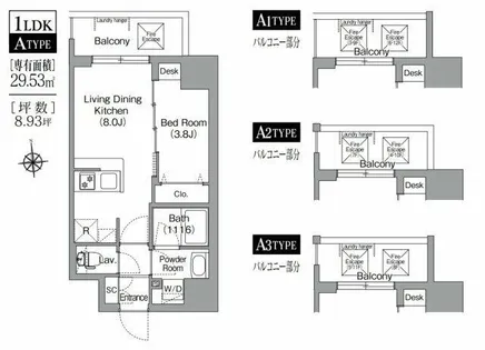 コンフォリア・リヴ桜川ソルテラス【4階】の間取り