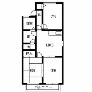 サニーコートB【101号室】の間取り