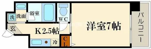 コンチネンタル難波東【6階】の間取り