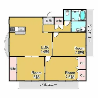 兵庫県神戸市須磨区行幸町2丁目【マンション】の間取り