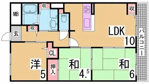 兵庫県神戸市兵庫区駅南通3丁目【マンション】の間取り