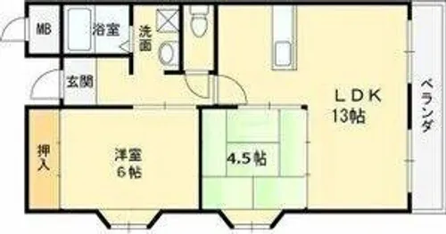 メゾンツインウイン二番館【3-A号室】の間取り