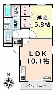 ベルドミールC【202号室】の間取り