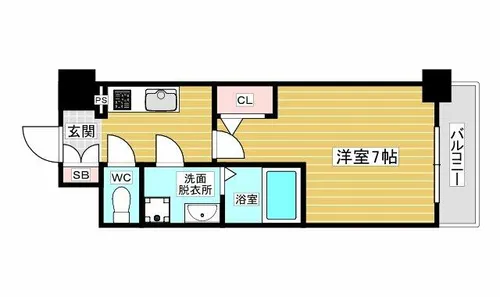 エスリード大阪クレストコート【7階】の間取り