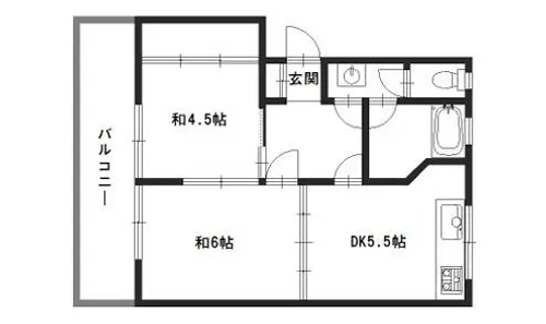 北山マンション【2F号室】の間取り