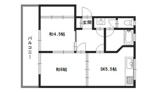 北山マンション【2F号室】の間取り