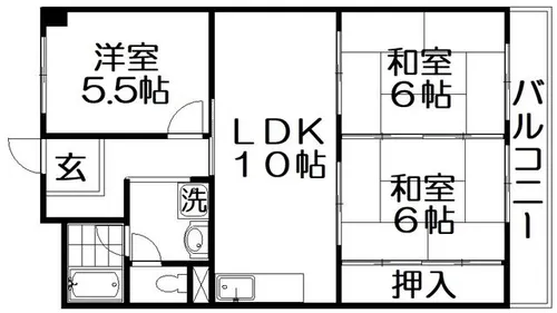 奥野マンション【4階】の間取り