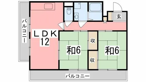 コーポ龍野【2-5号室】の間取り