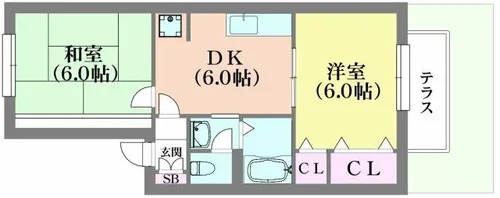 ヒルズ大谷【1階】の間取り