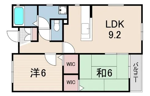 ソレアード甲東園【3階】の間取り