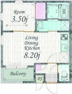 1LDKの間取り画像