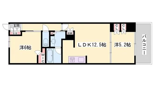 エスリード姫路【303号室】の間取り