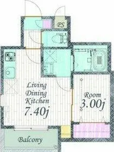 1DKの間取り画像