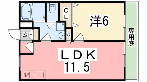 サンライフ森の西 B【102号室】の間取り