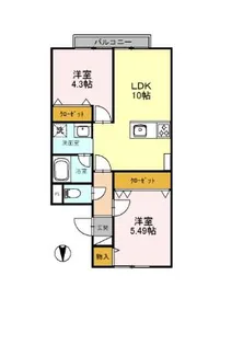 メゾン・ドゥ・パサージュ【2階】の間取り