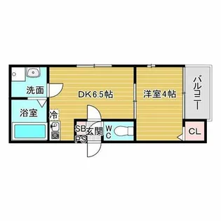 フェアリー服部天神【1階】の間取り