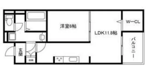 OA FLAT御立東II【202号室】の間取り
