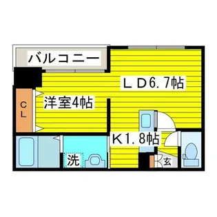 レジデンスタワー札幌【13階】の間取り