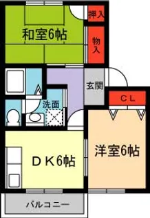 ラークヒルズ弐番館【105号室】の間取り