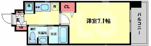 エグゼ天神橋【1階】の間取り