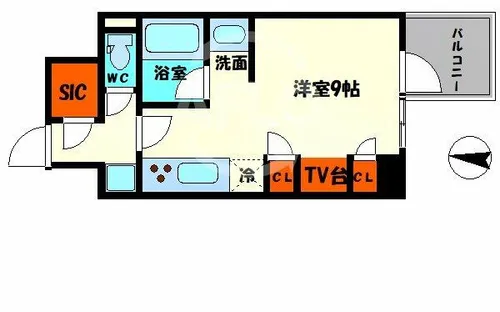 KDX堺筋本町レジデンス【8階】の間取り