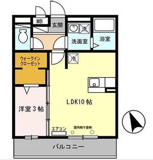 セジュール白浜 A棟【203号室】の間取り