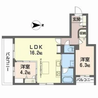 パークテラス【202号室】の間取り