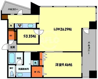 ザ・タワー大阪レジデンス【4階】の間取り