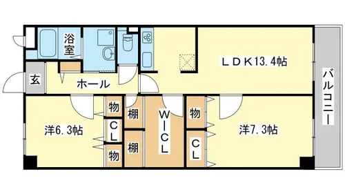 キャッスルコート福崎【602号室】の間取り