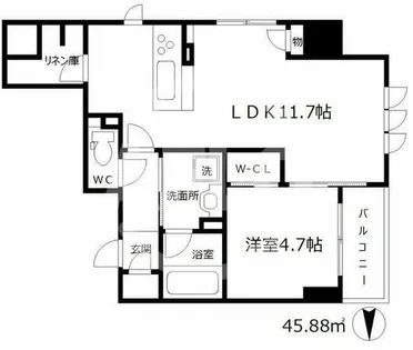 ジ・アドレス梅田【4階】の間取り