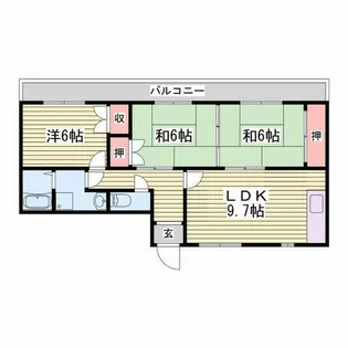 バルビゾン岡田【5階】の間取り