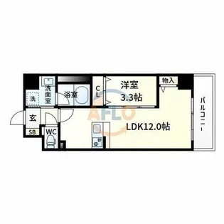 ベルエール江坂【4階】の間取り