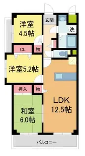 クレール甲子園【101号室】の間取り