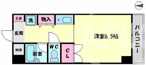 88中之島ウイング【1階】の間取り