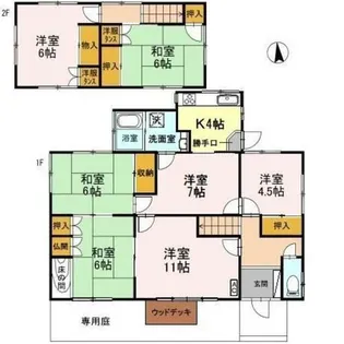 大阪府南河内郡河南町大宝4丁目【一戸建】の間取り
