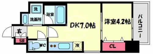 LaDouceur九条【3階】の間取り